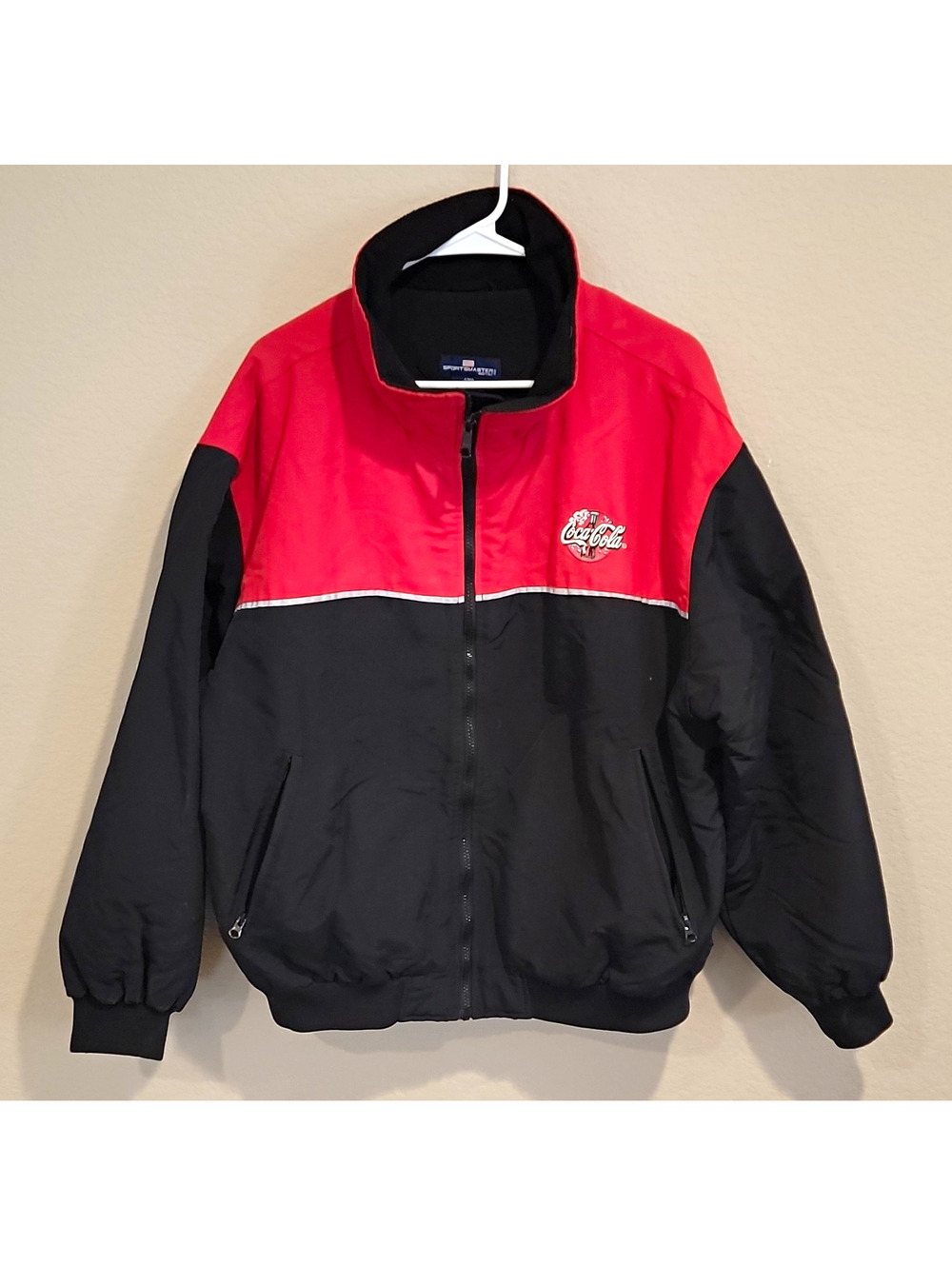 Vtg Coca Cola Delivery Jacket Sportsmaster Red Black Bomber Uniform Mens XL 422